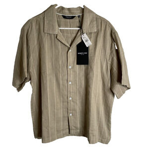 Kenneth Cole New York The Camp Collar Shirt Size XL Field of Rye NWT $59